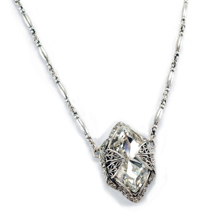 Marquis Silver Shade Jewel Crystal Necklace N514-SS