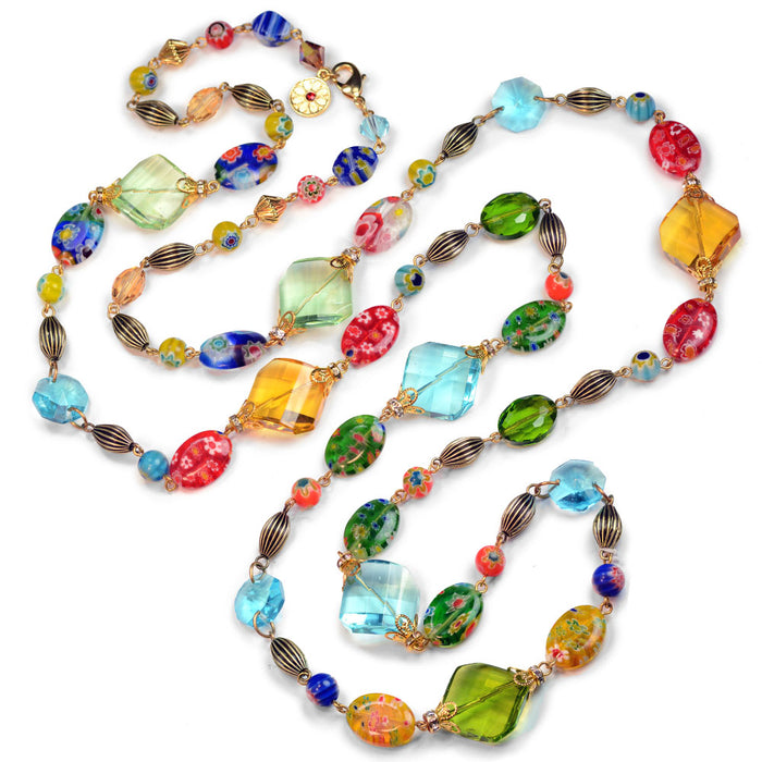 Candy Glass and Prism Necklace N586