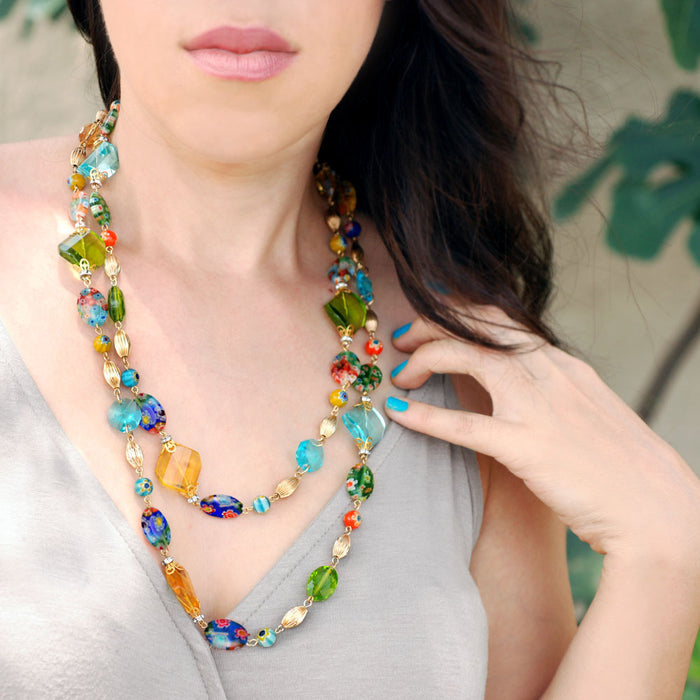 Candy Glass and Prism Necklace N586