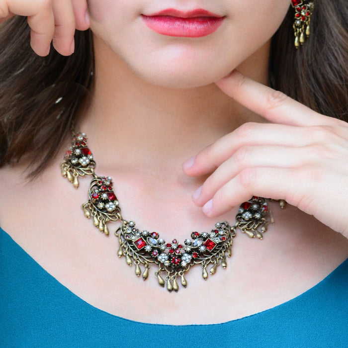 Somerset Garnet Statement Necklace