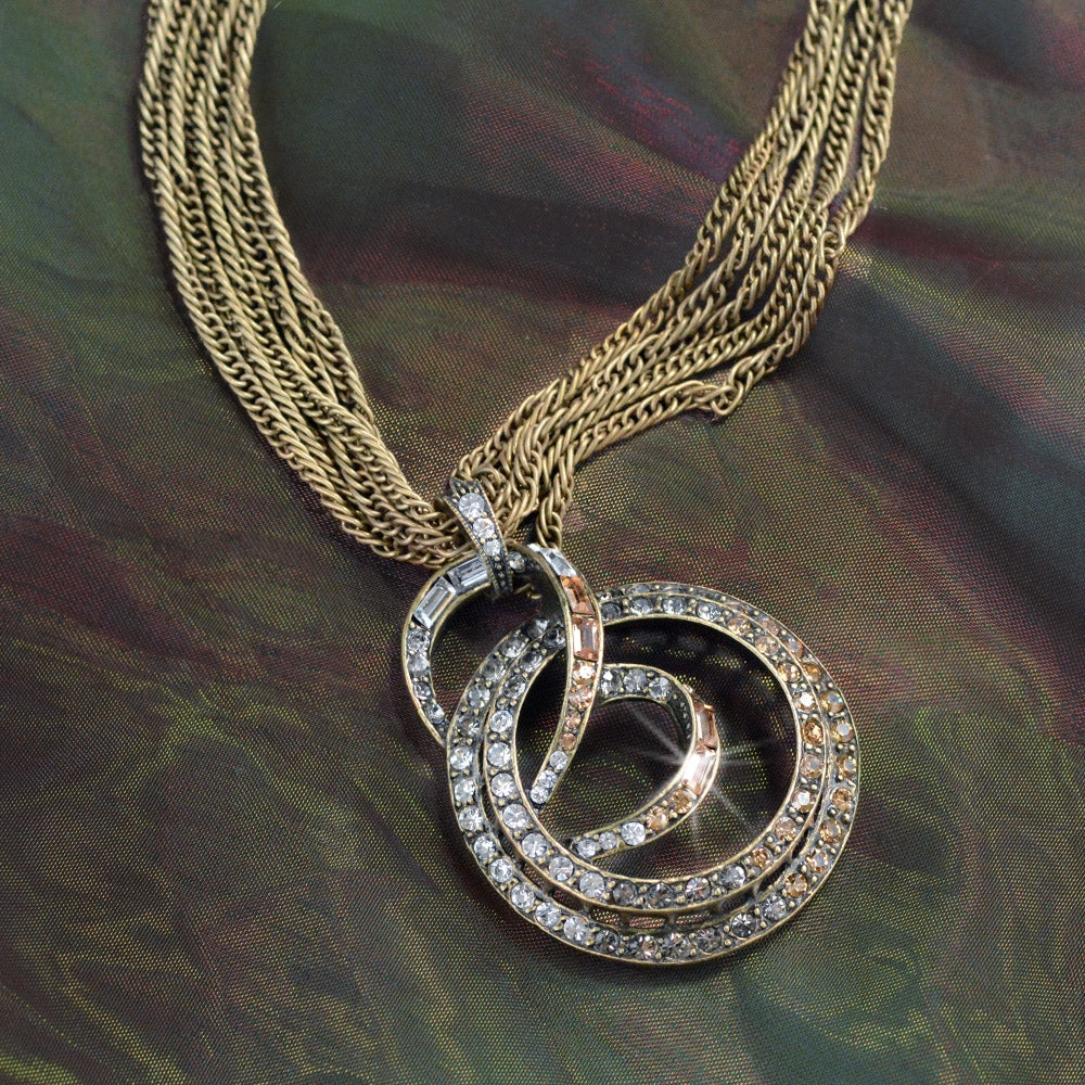 Geometric MidCentury Modern Crystal Spiral Necklace by Sweet Romance –  Sweet Romance Jewelry