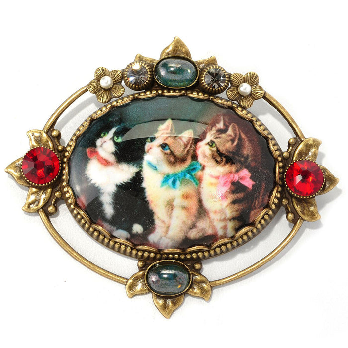 Vintage Christmas Kittens Pin P330-K