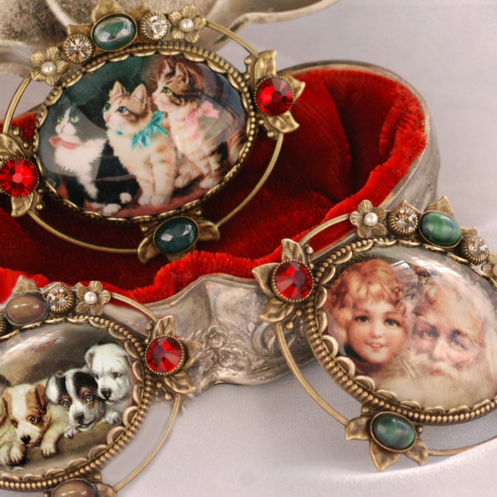 Vintage Christmas Kittens Pin P330-K