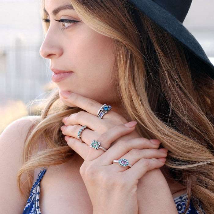 Set of 5 Italian Renaissance Stacking Rings