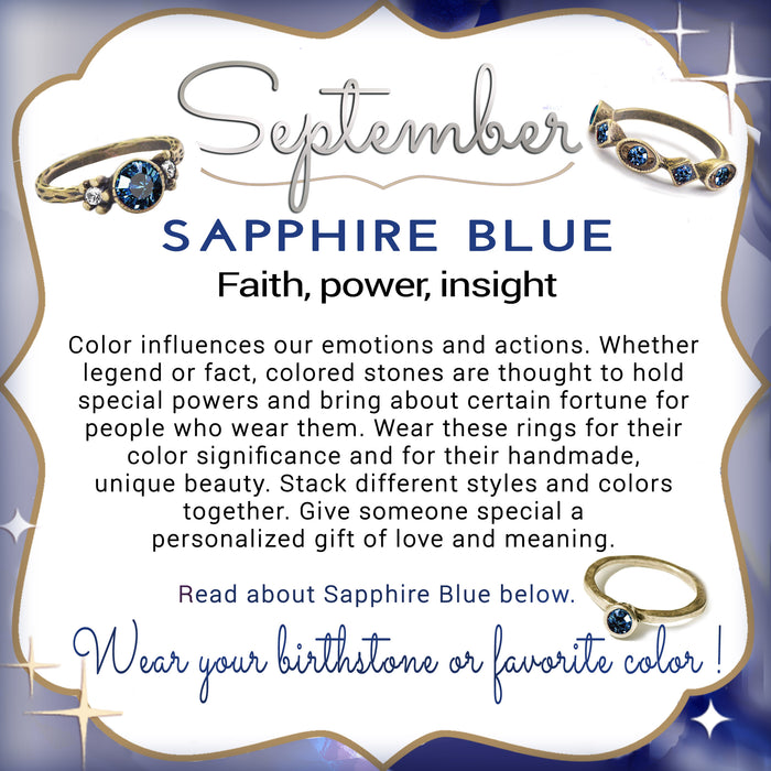 Stackable September Birthstone Ring - Sapphire Blue