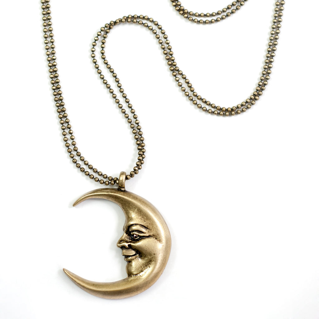 Man in a crescent Moon Necklace N1638 – Sweet Romance Jewelry