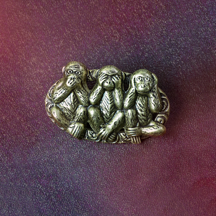 Speak no, See no, Hear no evil Monkey Brooch P661 - sweetromanceonlinejewelry