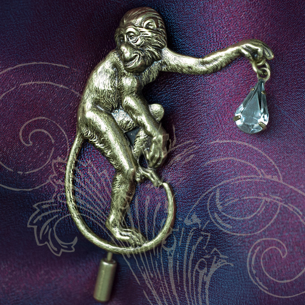Mischievous Victorian Monkey Pin P679 – Sweet Romance Jewelry
