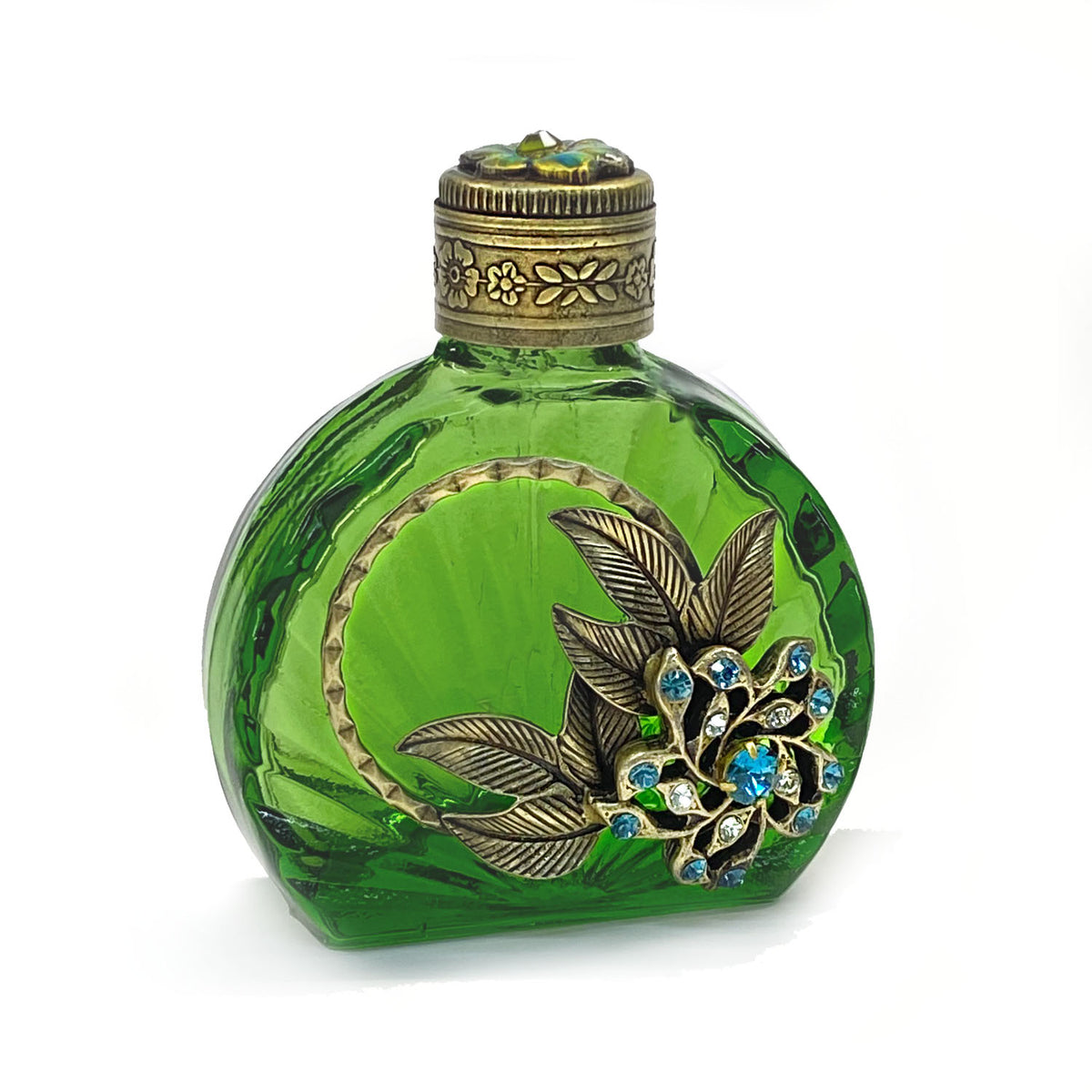 Art Deco Forest Floral Vintage Mini Perfume Bottle BO615