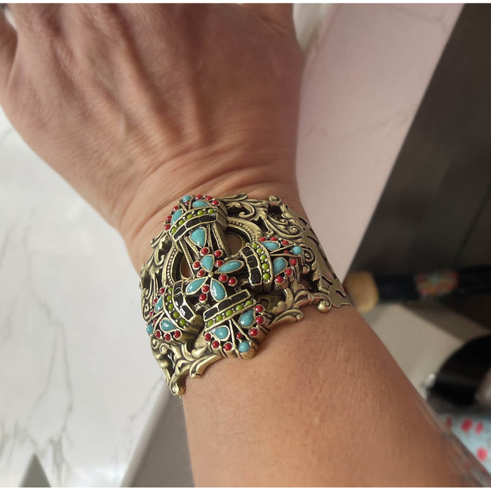 Mayan Cross Necklace & Bracelet Jewelry Set