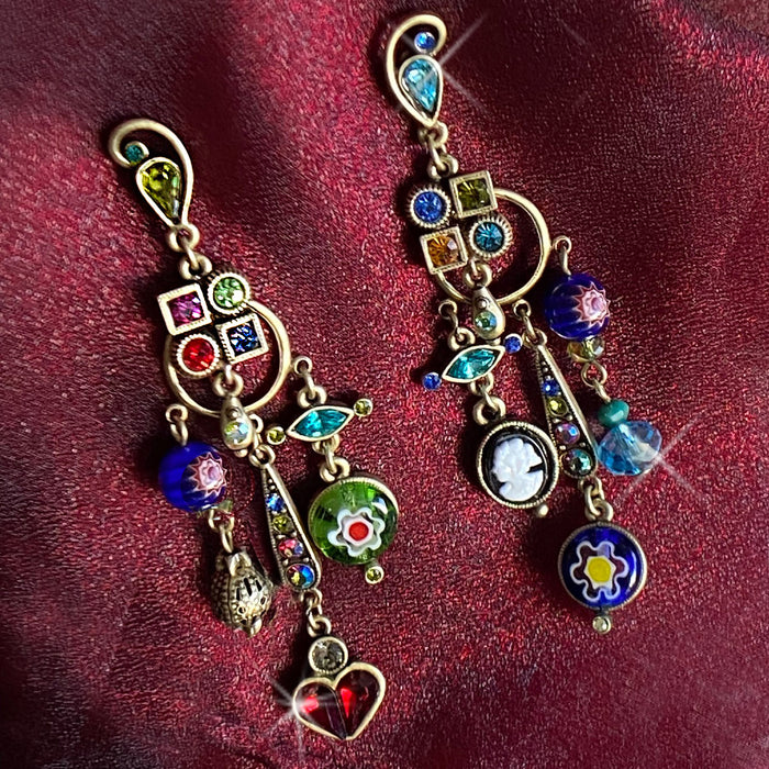 Mismatched Modernist Geometric Earrings  E475-MM