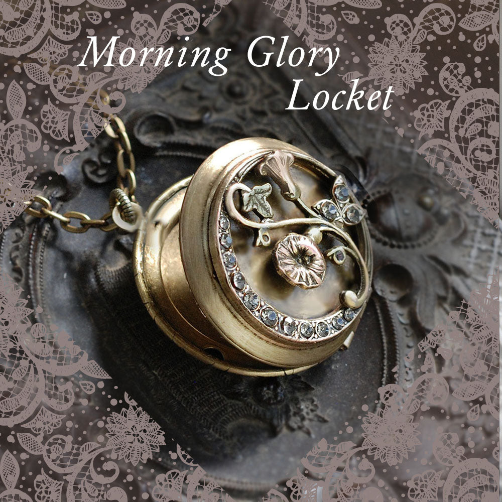 Morning Glory Bronze Locket