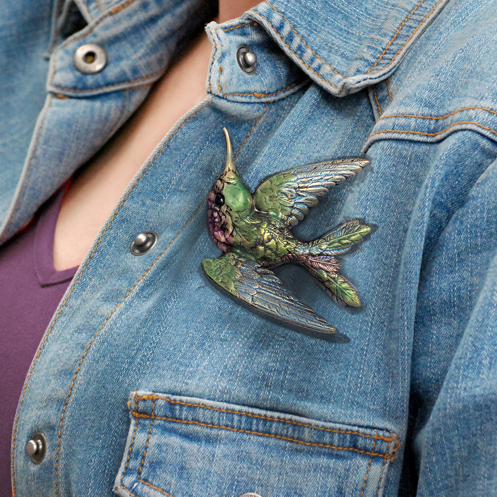 Hummingbird Brooch Pin by Sweet Romance Jewelry