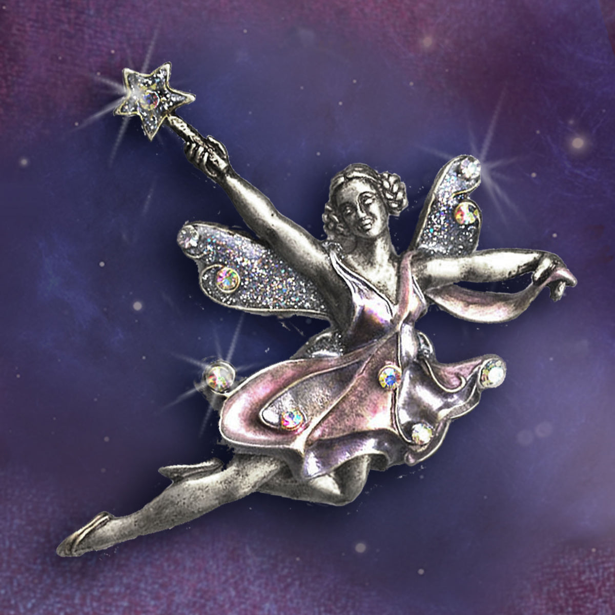 Silver Art Nouveau Fairy Brooch Pin P905