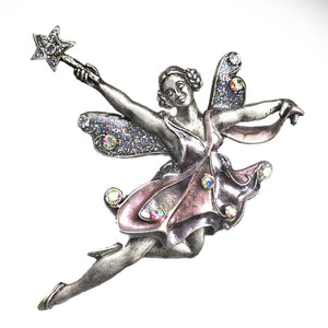 Silver Art Nouveau Fairy Brooch Pin P905