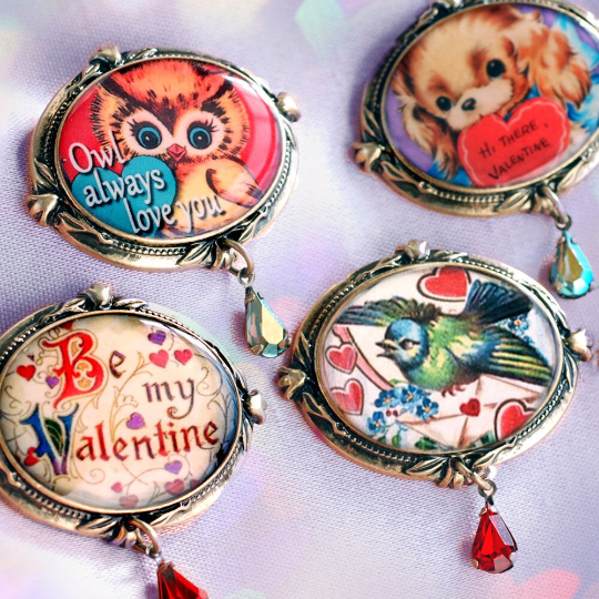 Hi there Valentine' Puppy Valentine Pin P349