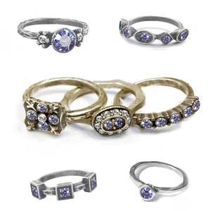 Stackable June Birthstone Ring - Alexandrite Lavender
