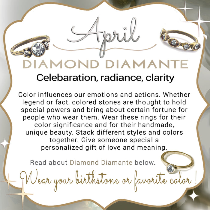 Stackable April Birthstone Rings - Diamond