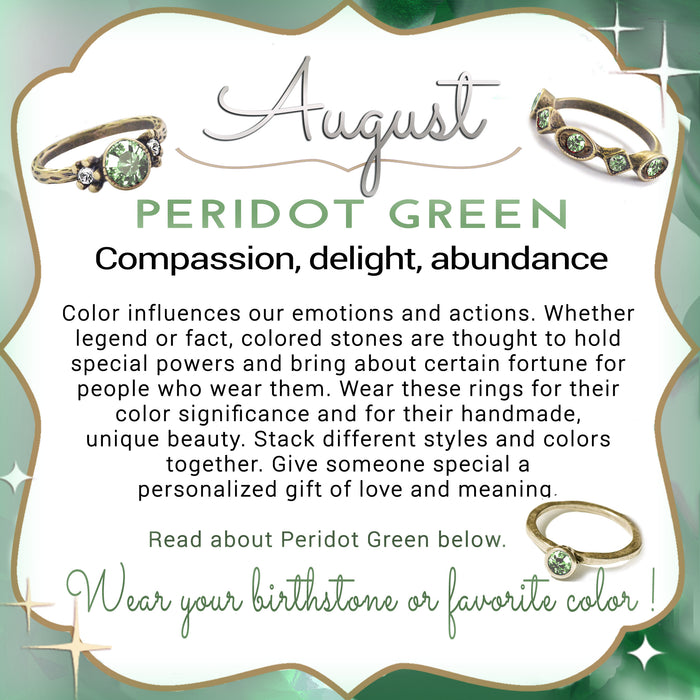 Stackable August Birthstone Ring - Peridot Green