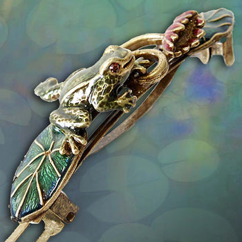 Enamel Frog Barrette B522