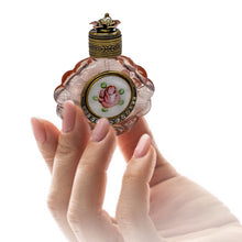 Load image into Gallery viewer, Cloisonne Enamel Rose Vintage Mini Perfume Bottle