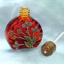 Load image into Gallery viewer, Amberina Floral Flame Vintage Mini Perfume Bottle
