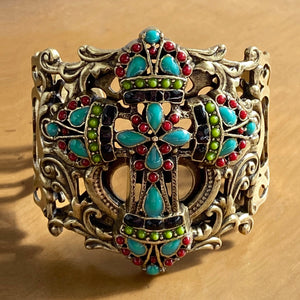 Mayan Cross Cuff Bracelet BR124