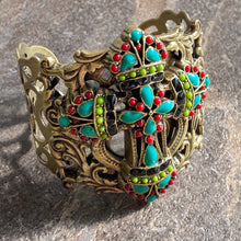 Load image into Gallery viewer, Mayan Cross Cuff Bracelet BR124