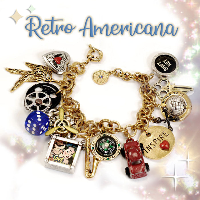 Retro Americana Junk for Joy Charm Bracelet BR145