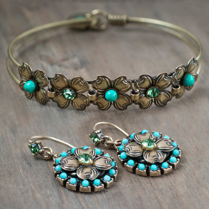 Dogwood Blossom Bracelet and Earrings Set