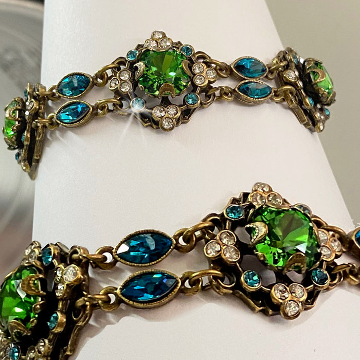 Green Crystal LInk Bracelet