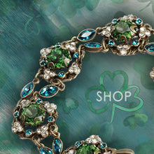 Load image into Gallery viewer, Green Crystal LInk Bracelet