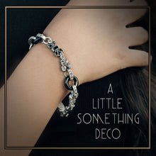 Load image into Gallery viewer, Art Deco Black and Silver Bracelet BR404