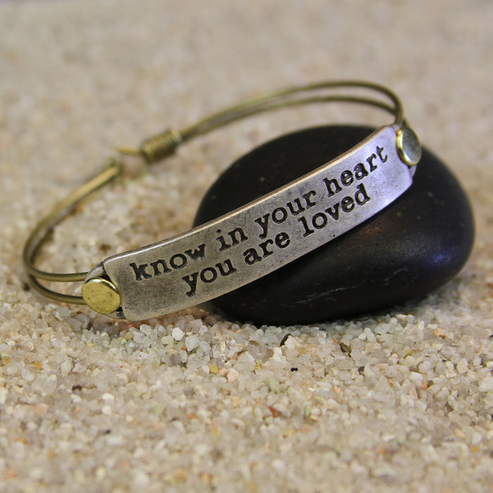 Know in your heart you are loved Inspirational Message Bracelet BR407