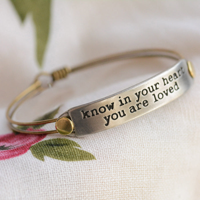 Know in your heart you are loved Inspirational Message Bracelet BR407