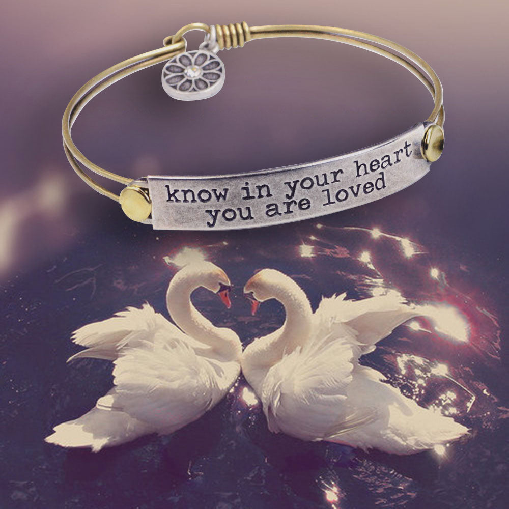 Know in your heart you are loved Inspirational Message Bracelet BR407