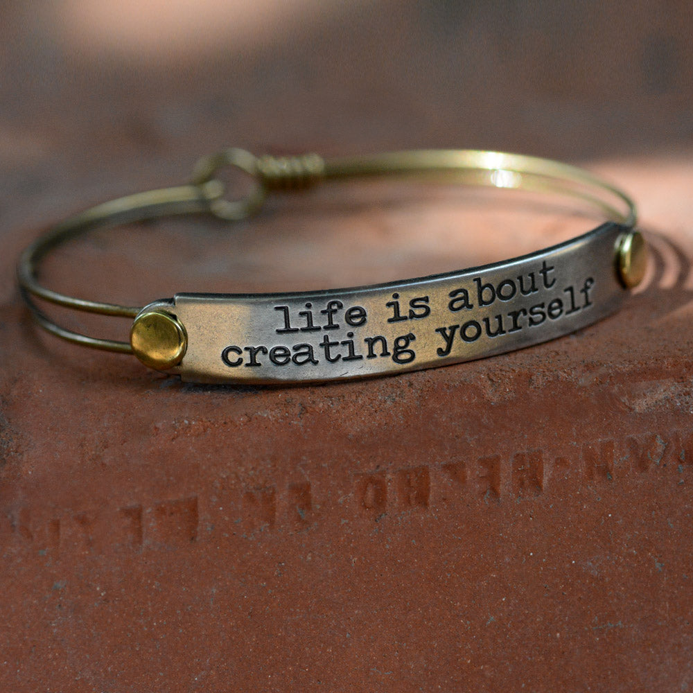 Life is about creating yourself Inspirational Message Bracelet BR410