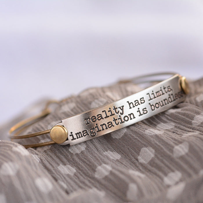 Reality has limits imagination is boundless Inspirational Message Bracelet BR411 Sweet Romance Jewelry