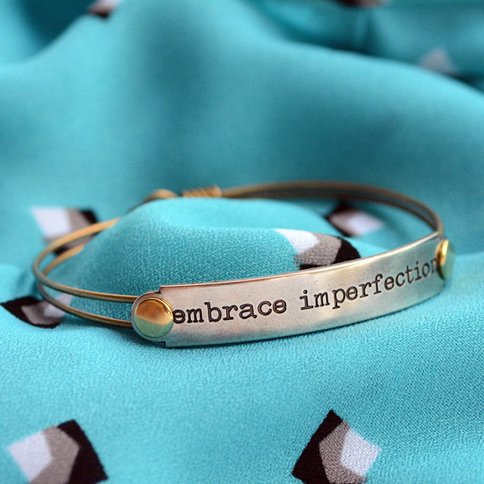 Embrace Imperfection Inspirational Message Bracelet BR413