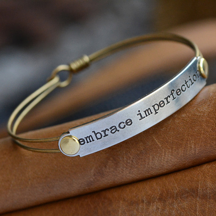 Embrace Imperfection Inspirational Message Bracelet BR413