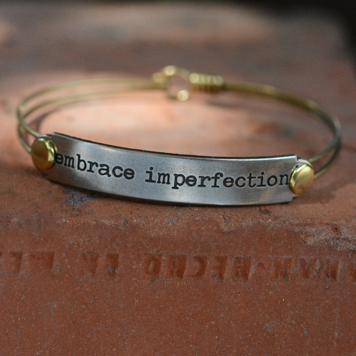 Embrace Imperfection Inspirational Message Bracelet BR413