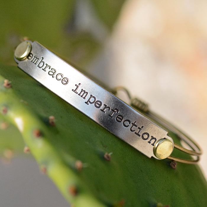 Embrace Imperfection Inspirational Message Bracelet BR413