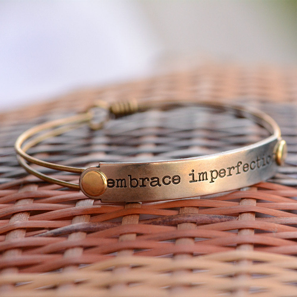 Embrace Imperfection Inspirational Message Bracelet BR413