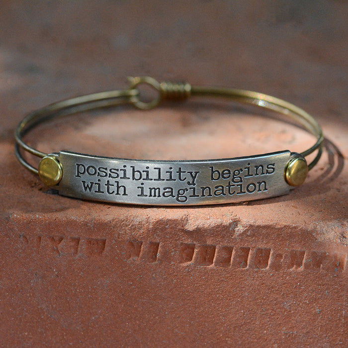 Possibility begins with imagination Inspirational Message Bracelet BR415