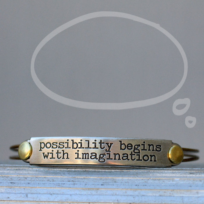 Possibility begins with imagination Inspirational Message Bracelet BR415