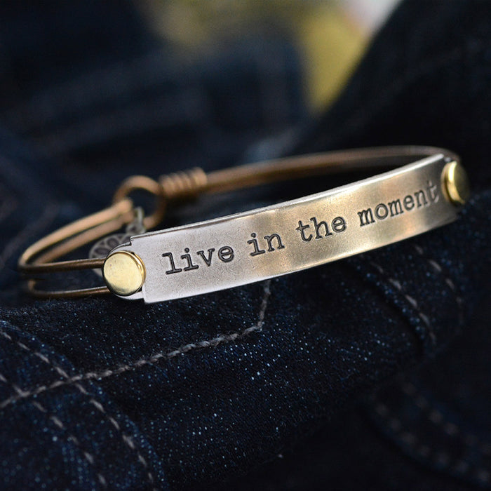 Live in the moment Inspirational Message Bracelet BR416