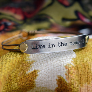 Live in the moment Inspirational Message Bracelet BR416