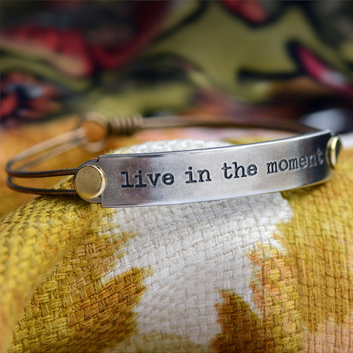 Live in the moment Inspirational Message Bracelet BR416