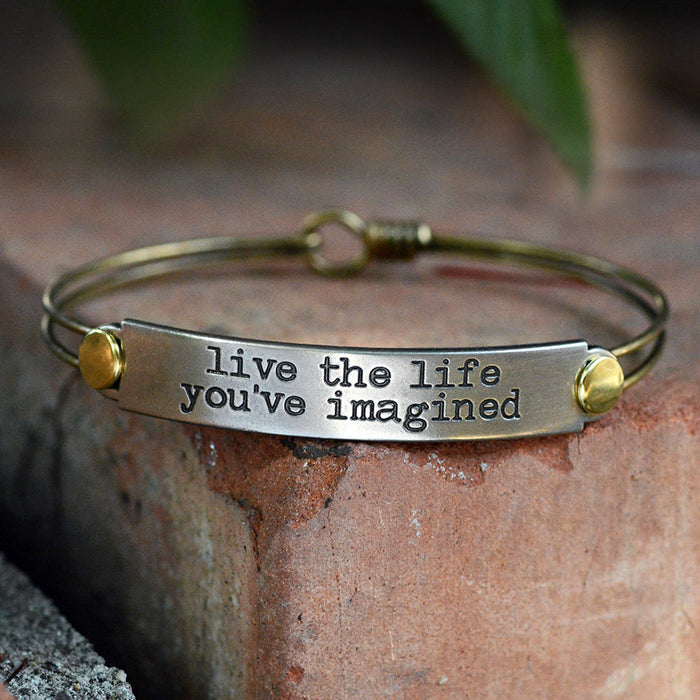 Live the life you've imagined Inspirational Message Bracelet BR417