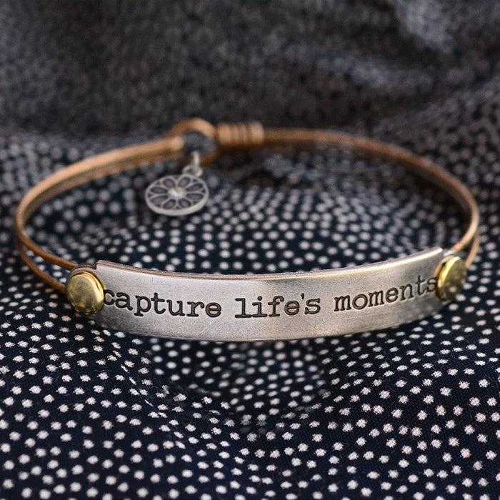 Capture life's moments Inspirational Message Bracelet BR418